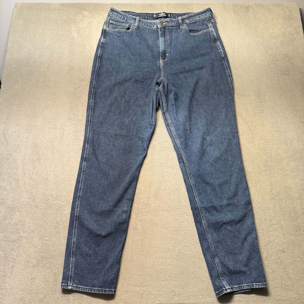 Hollister Womens 15L W32 L29 Mom Jeans Blue Ultra High Rise Stretch Denim Pants